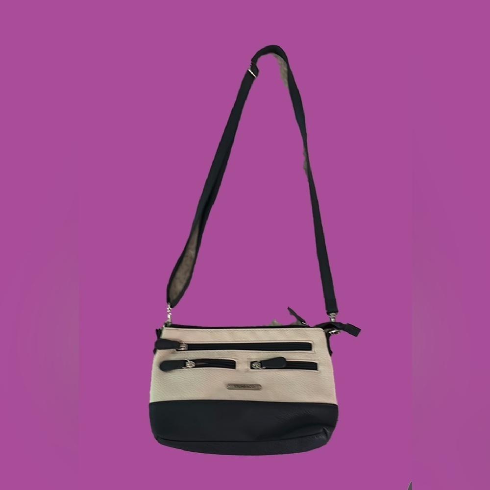 Stone & Co. Blue and Cream Crossbody Bag with Classic Design